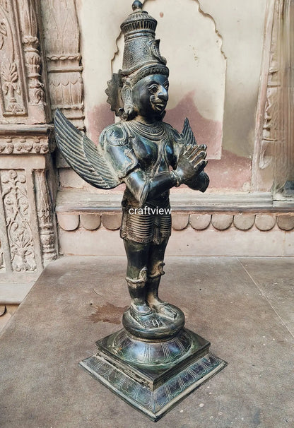 25" Brass Garuda Standing Statue - Craftview