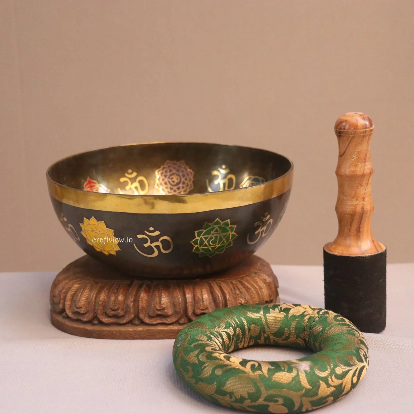 7 Chakra Handcrafted Bronze Singing Bowl for Meditation Craftsview