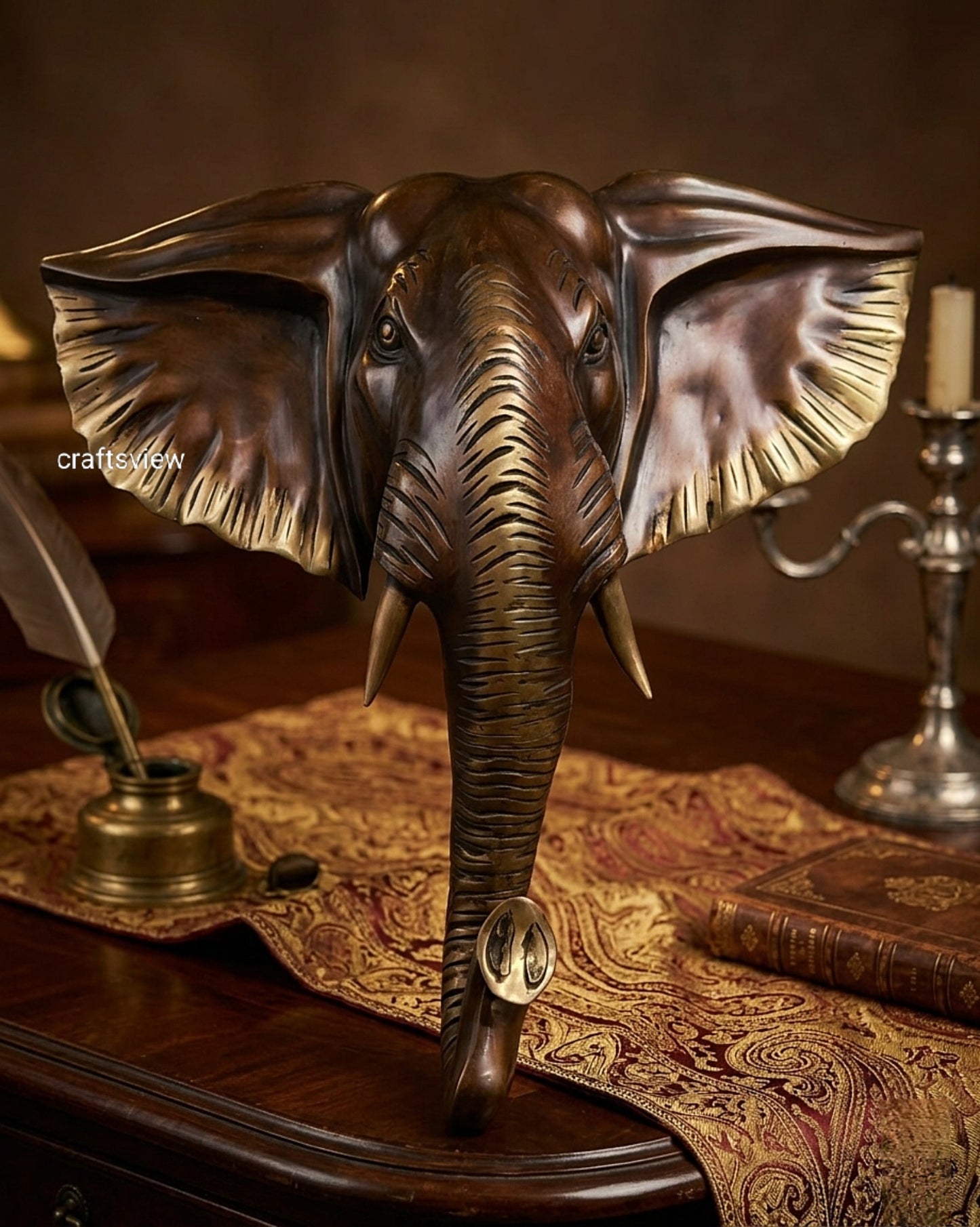 Majestic Elephant Head Wall Hanging