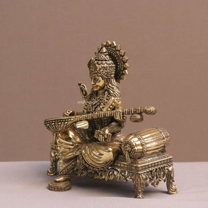 5.5" Goddess Sarasvati Idol for Temple Pooja Room Home Décor Craftsview