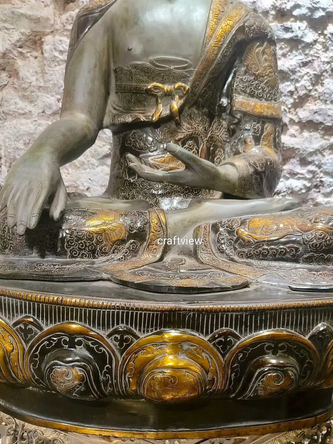 (Copy) 33"Brass Lord Buddha Meditation Statue Craftsview