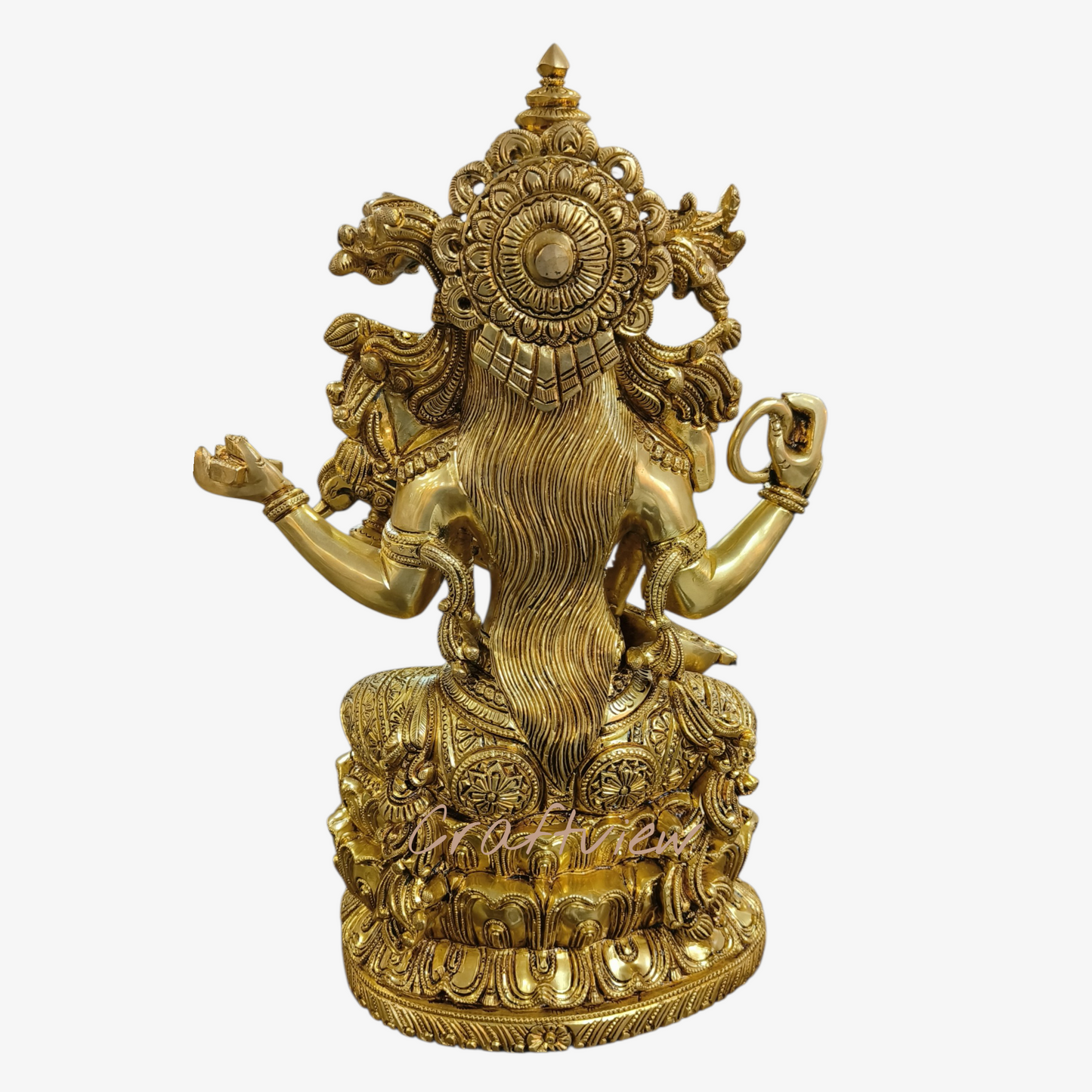 Brass Superfine Handmade Sarasvati Statue. 15"