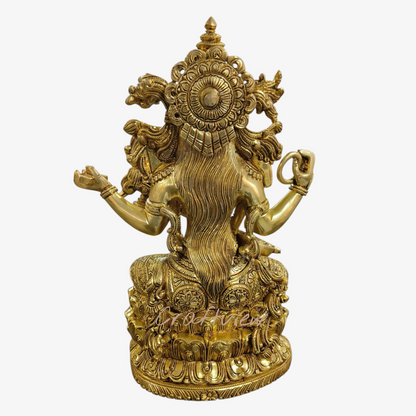 Brass Superfine Handmade Sarasvati Statue. 15"