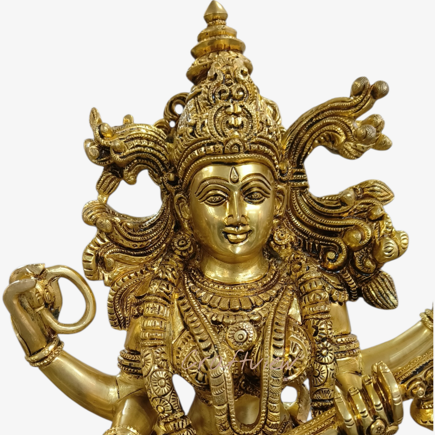 Brass Superfine Handmade Sarasvati Statue. 15"