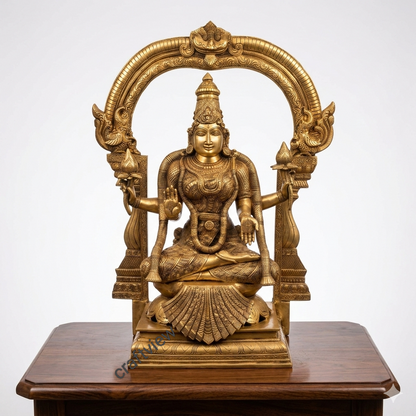 Brass Padmavati Goddess Lakshmi Sculpture | Handmade Superfine Crafted By Artist