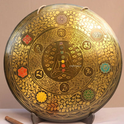 7 Chakra Gong for Meditation & Sound Therapy Handmade Tibetan Handcrafted Craftsview