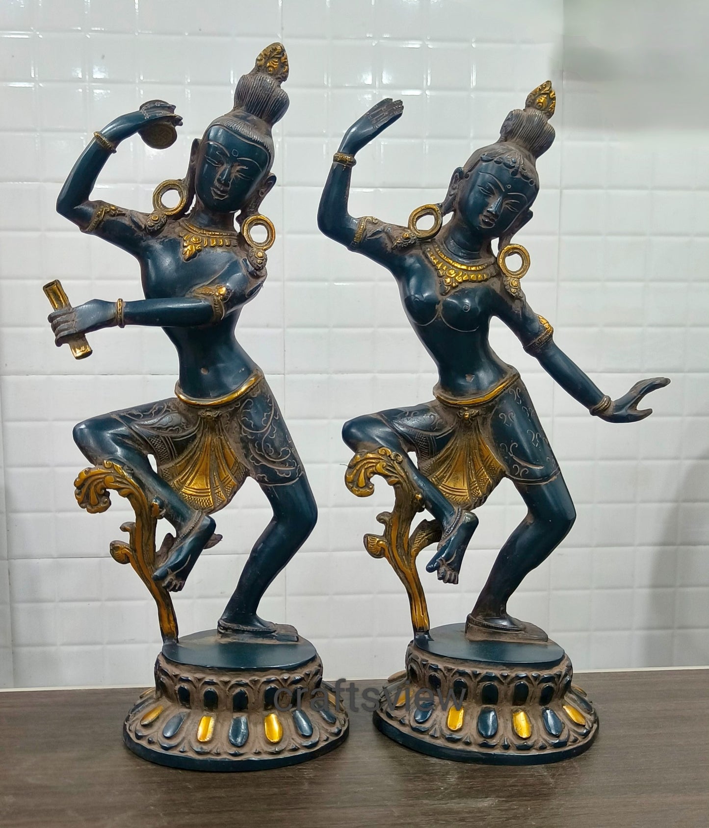 Shiva–Parvati Dancing Idols 15"