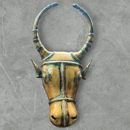 18"Brass Wall Hanging Bull Mask Décor Craftsview