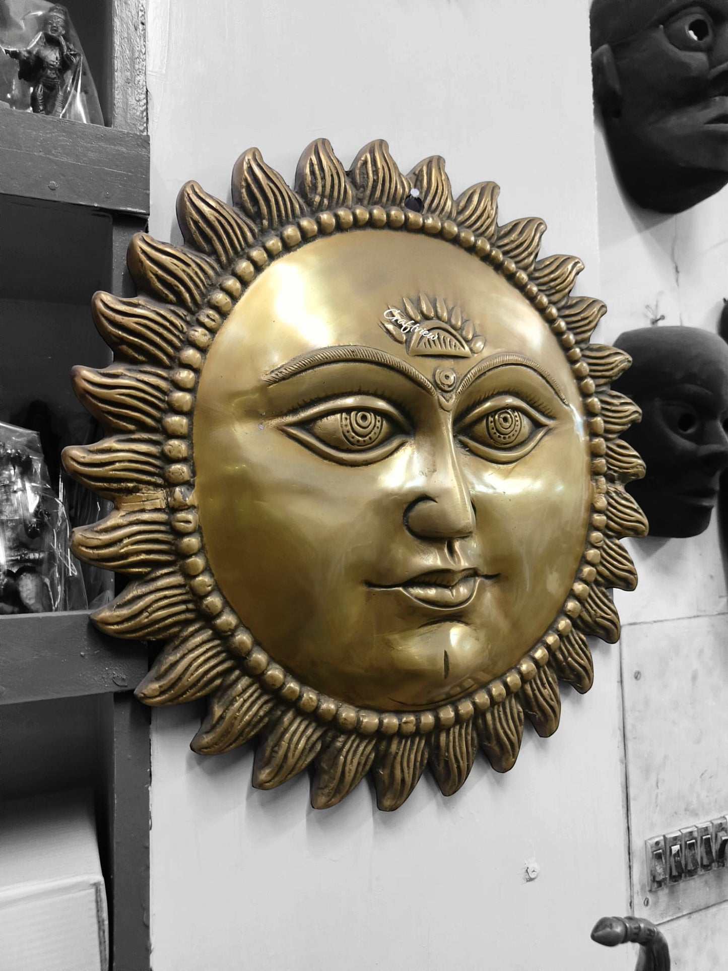 Brass Wall Hanging Decorative Sun Figurine