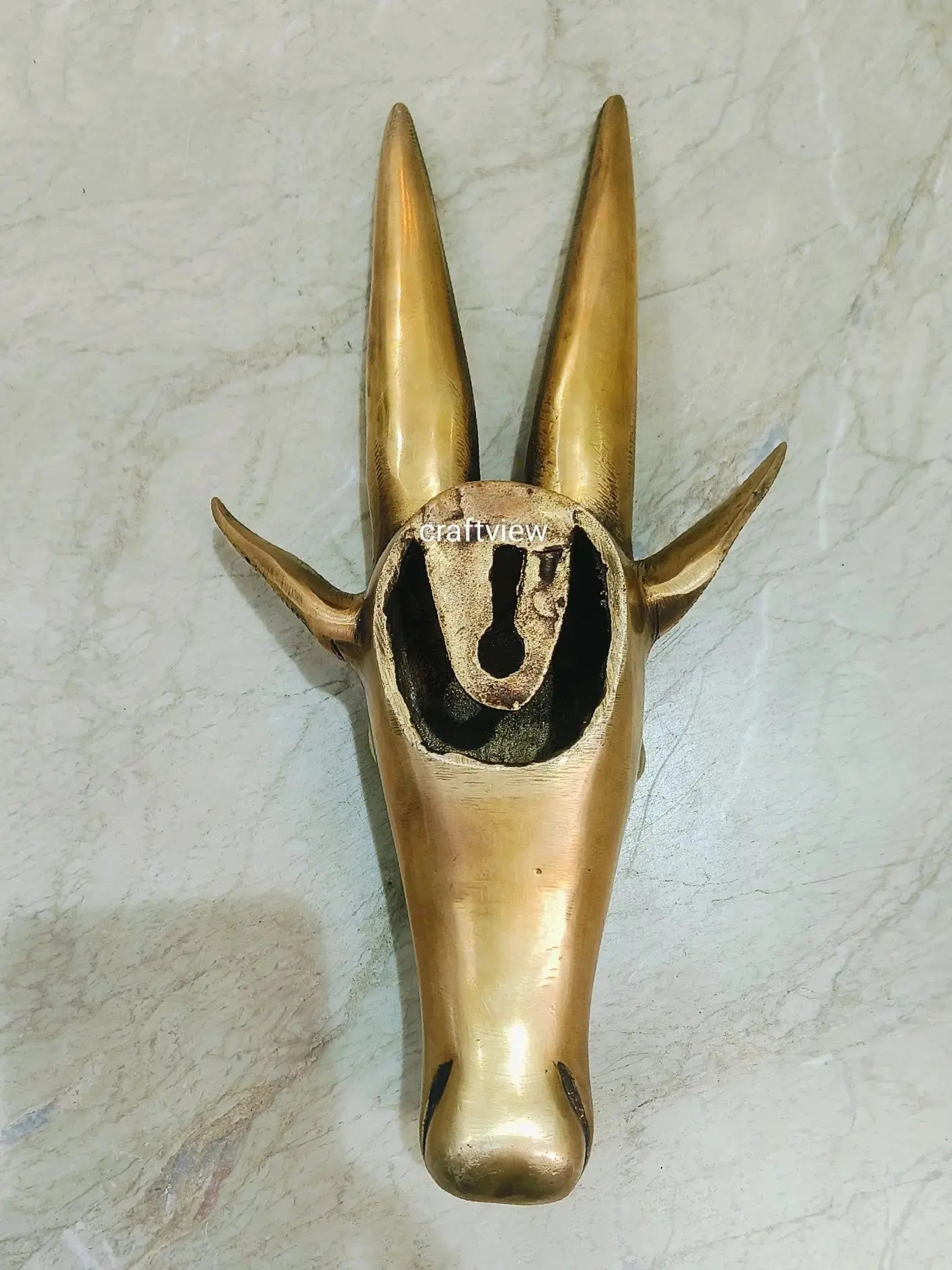 Brass Deer Wall Hanging Mask – Décor Animal Figurine - Craftview