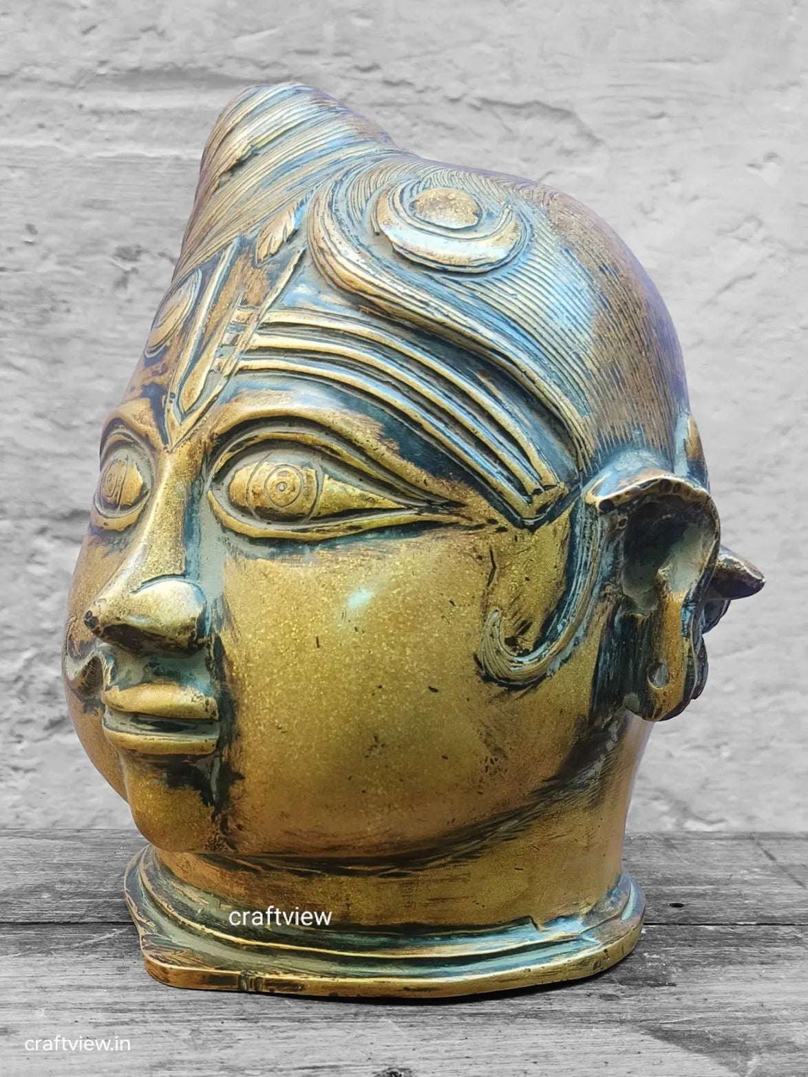 Brass Ardhanarishvara head  Mukhalingam Craftsview