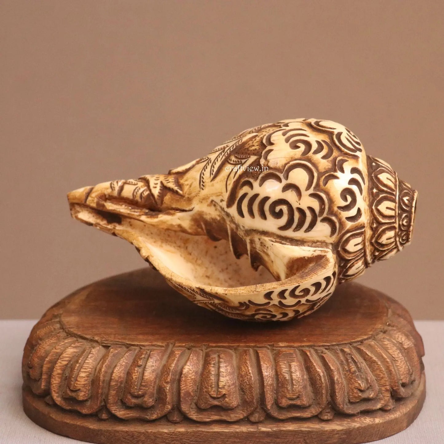 Pure Tibetan Natural Conch Hand Carved Shiva Statue craftsview