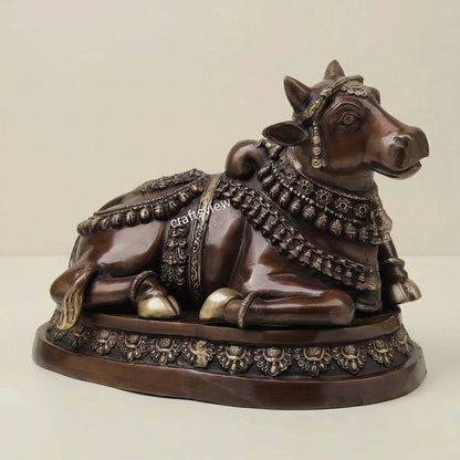 Brass Nandi Bull Sculpture – The Sacred Guardian of Devotion