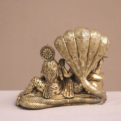 5" Superfine Small Brass Lakshmi Vishnu Idols Craftsview