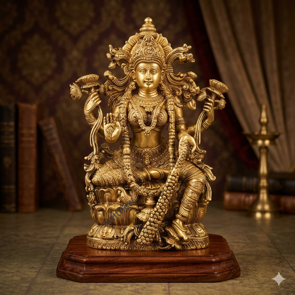 Brass Superfine Lakshmi Statue. 15"