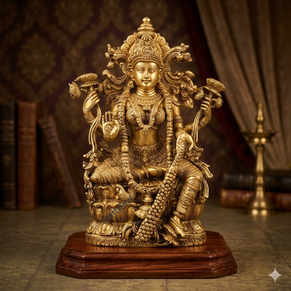 Brass Superfine Lakshmi Statue. 15"