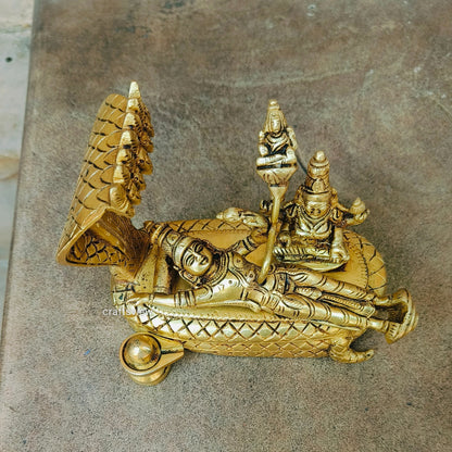 Brass Lord Vishnu Lakshmi Idol