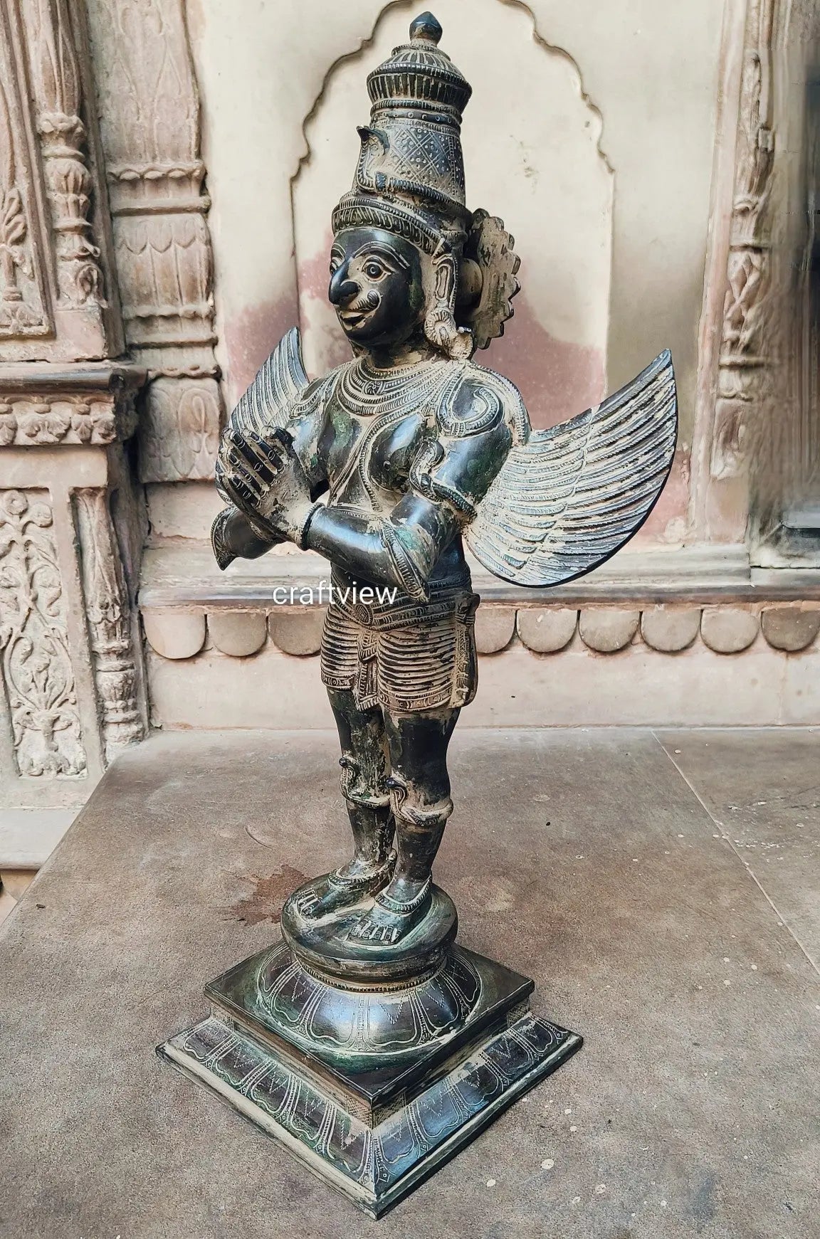 25" Brass Garuda Standing Statue - Craftview