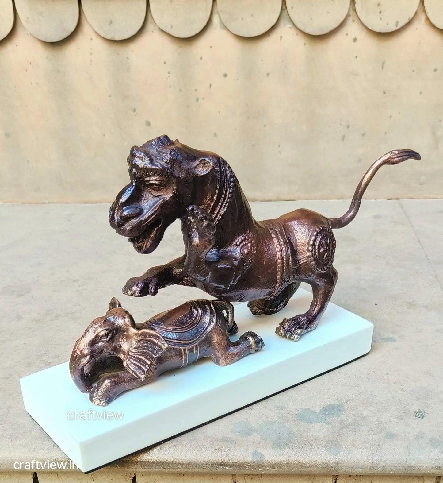 7.5"Metal Bull Animal Home Decorative Sculpture Craftsview