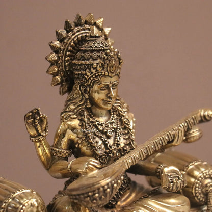 5.5" Goddess Sarasvati Idol for Temple Pooja Room Home Décor Craftsview