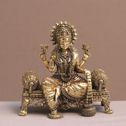 5.5" Superfine Artistic Brass Lakshmi Idols Craftsview