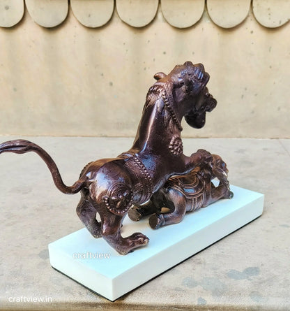 7.5"Metal Bull Animal Home Decorative Sculpture Craftsview