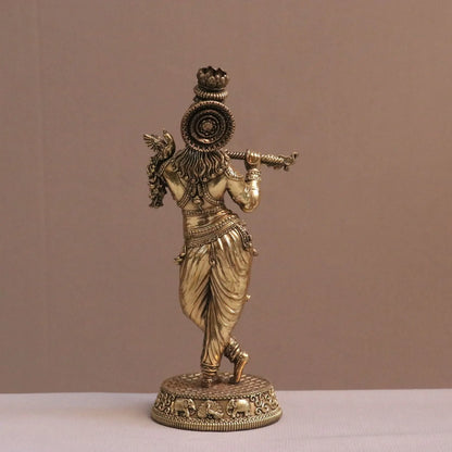 Superfine Fluting Lord Krishna | Brass Idols 10" Craftsview