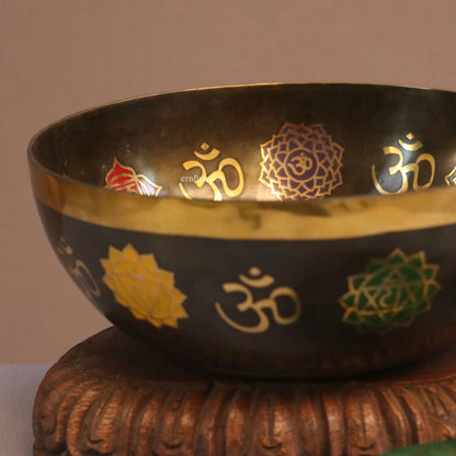 7 Chakra Handcrafted Bronze Singing Bowl for Meditation Craftsview