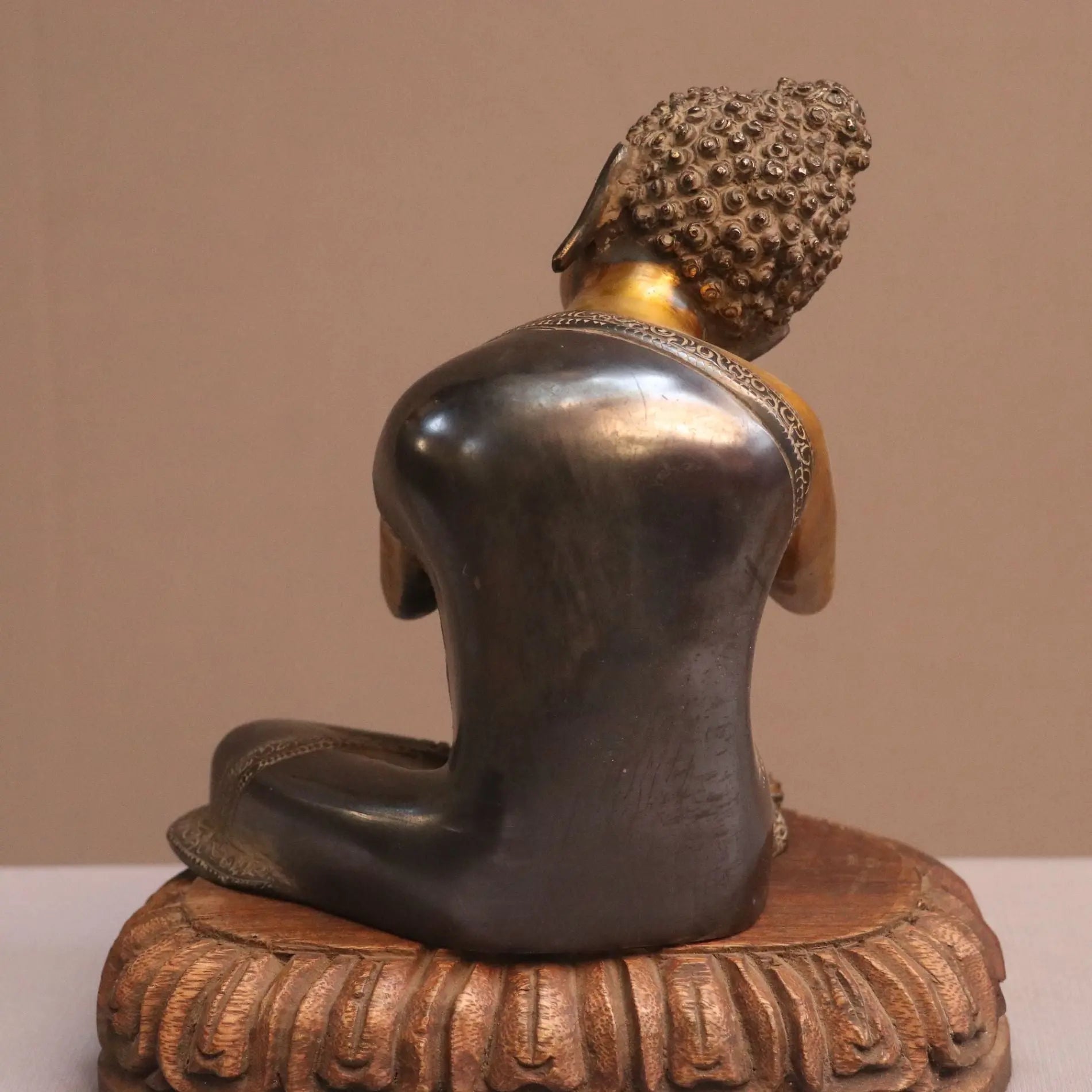 8" Thinking Buddha Brass Statue Craftsview