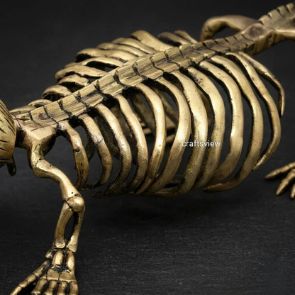 Brass Crocodile Skeletal Sculpture