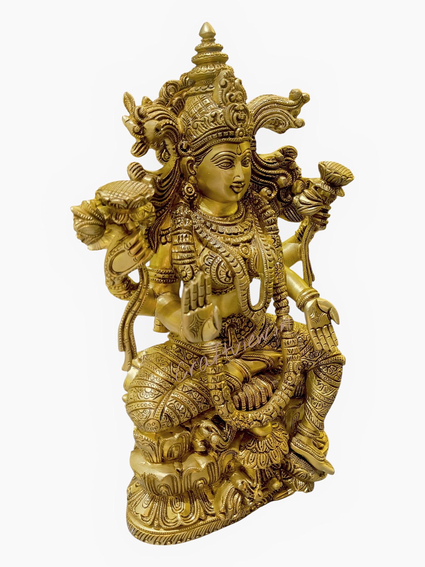 Brass Superfine Handmade Lakshmi Statue. 15"