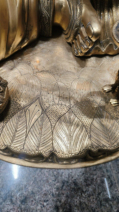 Brass Large Pagdi Ganesha Superfine Sculpture 46"