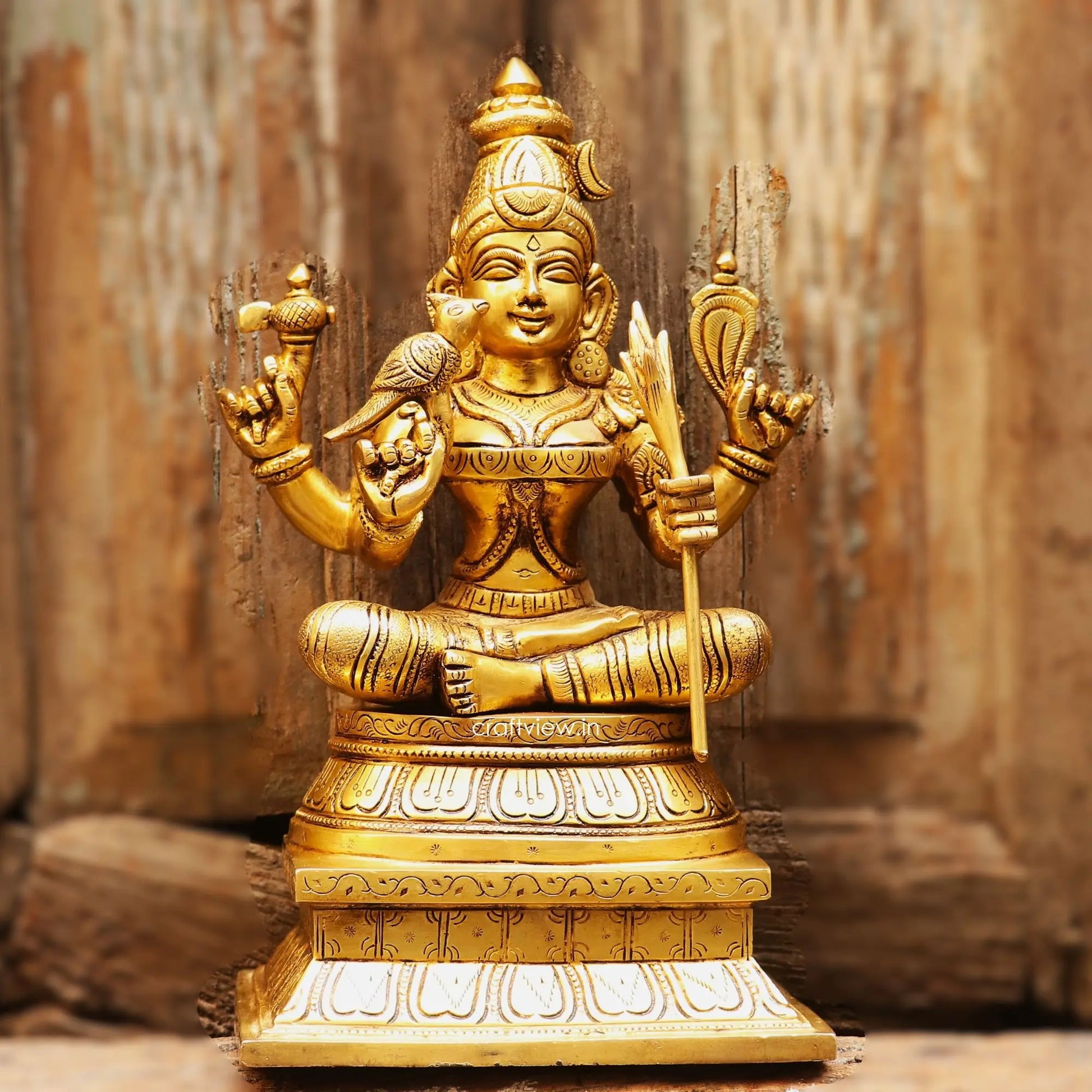 Brass Goddess Rajarajeshwari Lakshmi statue craftsview