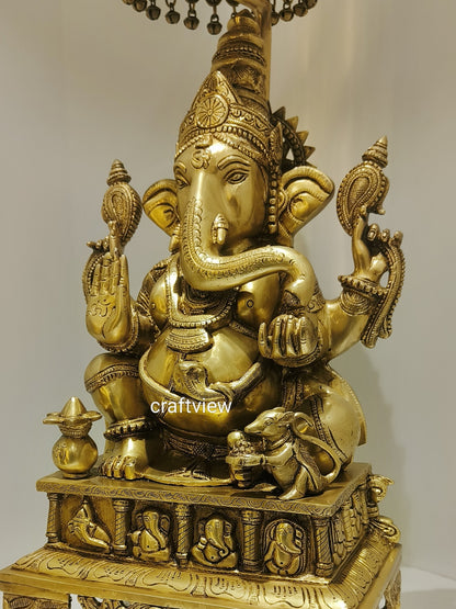Brass Ganesh Singhashan Home Accents 34"