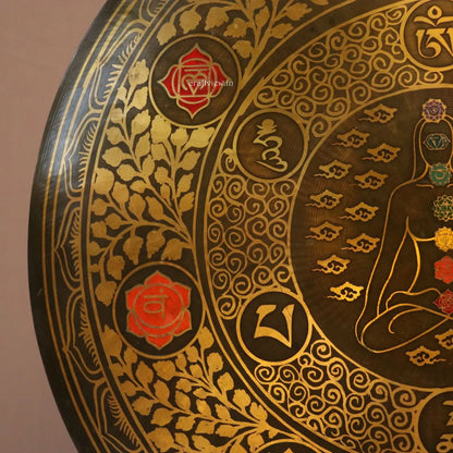 7 Chakra Gong for Meditation & Sound Therapy Handmade Tibetan Handcrafted Craftsview