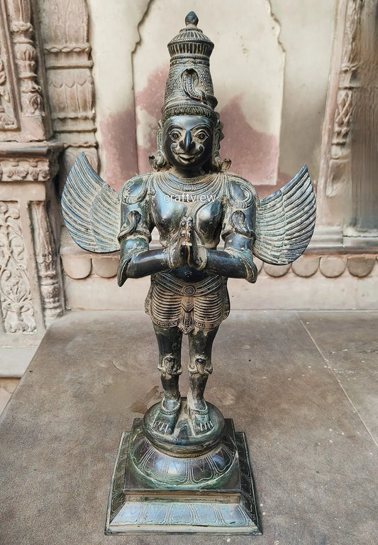 25" Brass Garuda Standing Statue - Craftview