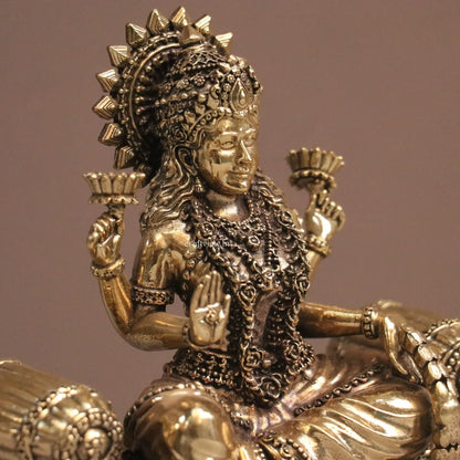 5.5" Superfine Artistic Brass Lakshmi Idols Craftsview