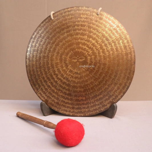 Mandala Gong for Meditation & Sound Therapy Handmade Tibetan Handcrafted craftsview