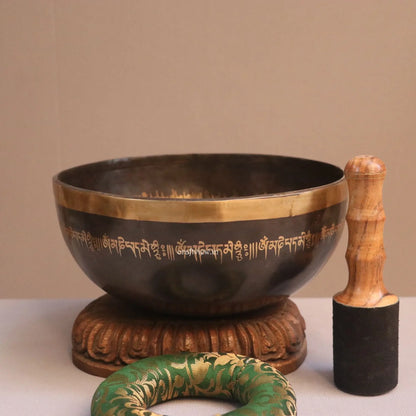 10" Buddha Hand Carving Singing Bowl Craftsview