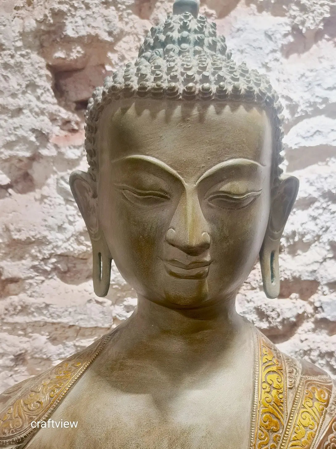 (Copy) 33"Brass Lord Buddha Meditation Statue Craftsview
