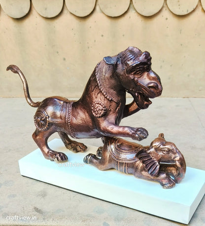 7.5"Metal Bull Animal Home Decorative Sculpture Craftsview