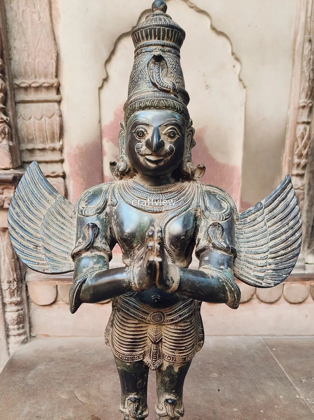 25" Brass Garuda Standing Statue - Craftview