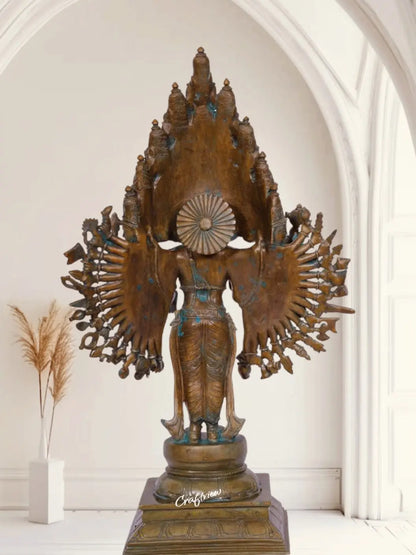 22" Brass Lord Sambh Sada Shiva of Great Cosmic Beauty - Craftview