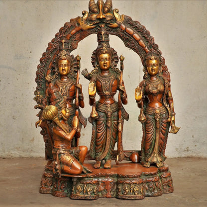 Ram darbar With Prabhavali Sculpture Ram Sita Laxman & Hanuman 25.5" craftsview